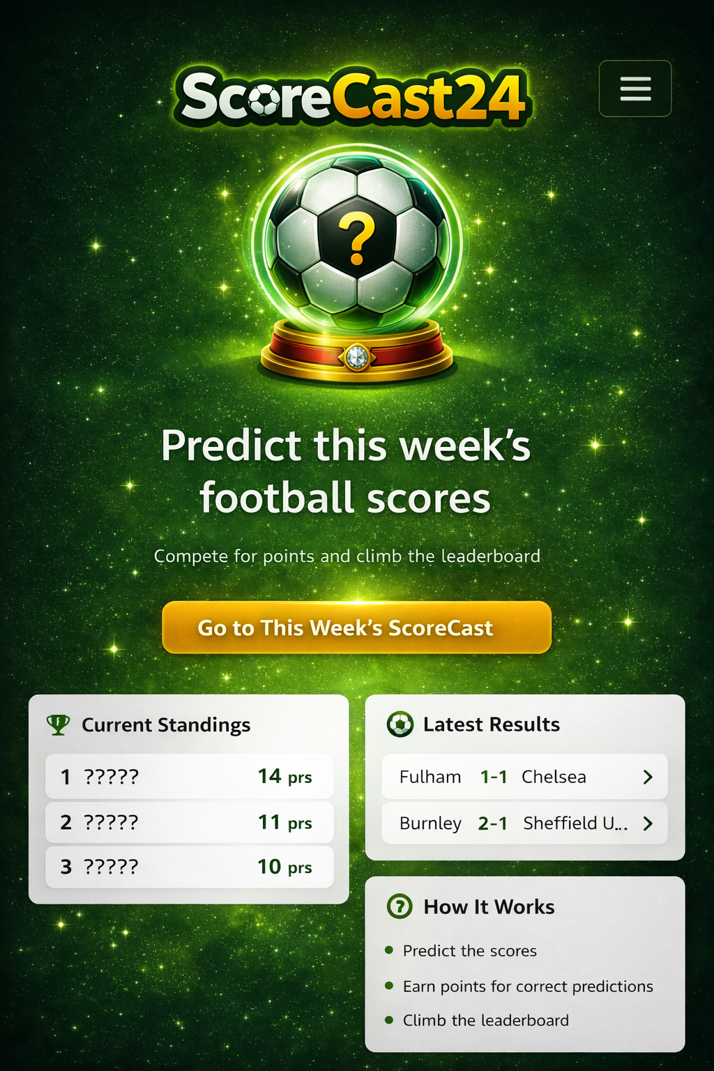 ScoreCast24 Homepage